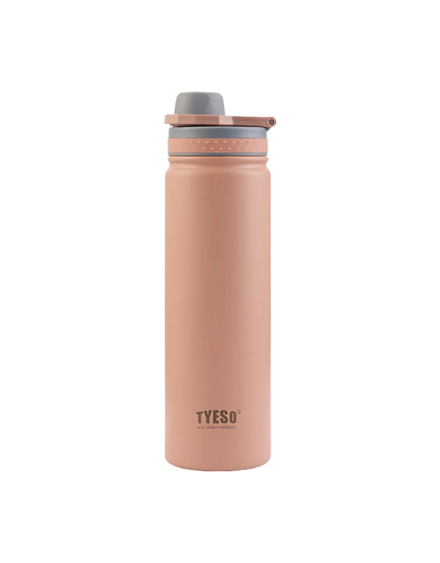 Water bottle vacuum stainless steel 750ml in peach, durable and reusable